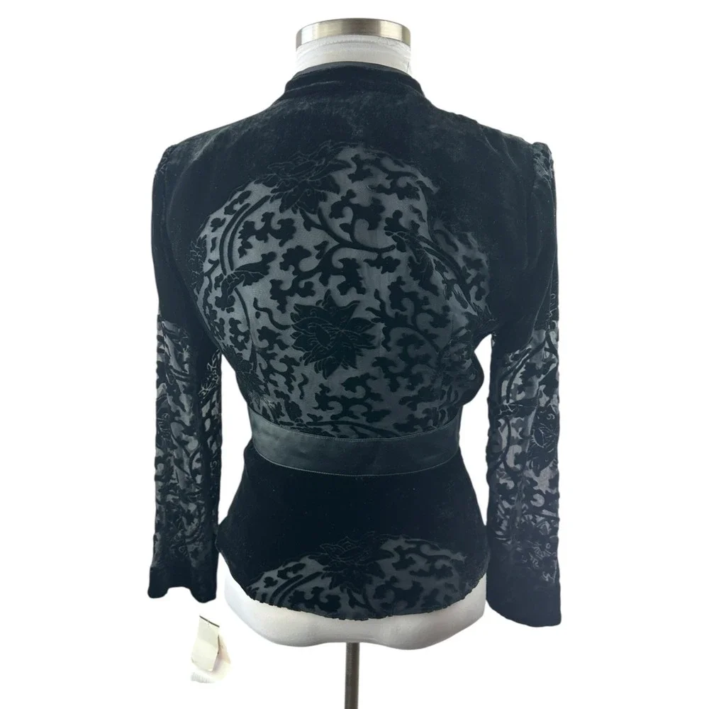 NWT Vintage Ever Beauty Jacket Black Velvet Size 10 Whimsigoth Dark Romantic - Picture 12 of 16
